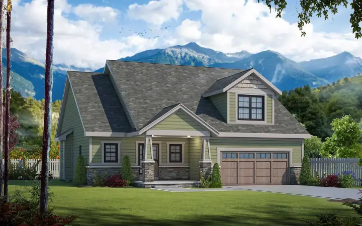 Craftsman house plans 10-1977 - front exterior, 1,878 sq ft, 3 bed, 2 bath house plans | Monster House Plans
