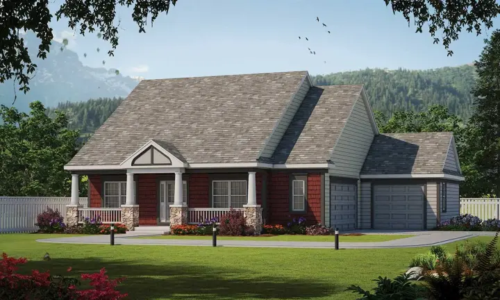Traditional house plans 10-1980 - front exterior, 2,166 sq ft, 3 bed, 2 bath house plans | Monster House Plans