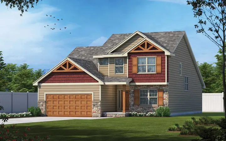 Craftsman house plans 10-1999 - front exterior, 2,437 sq ft, 4 bed, 3 bath house plans | Monster House Plans