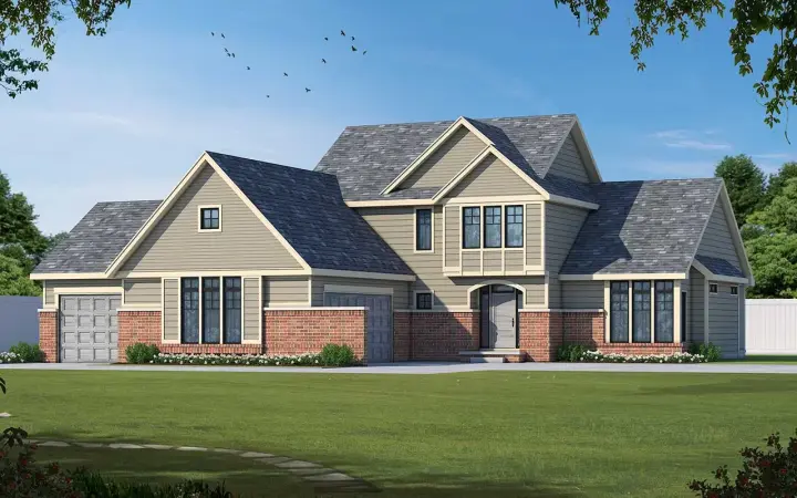 Traditional house plans 10-2013 - front exterior, 2,774 sq ft, 4 bed, 2 bath house plans | Monster House Plans