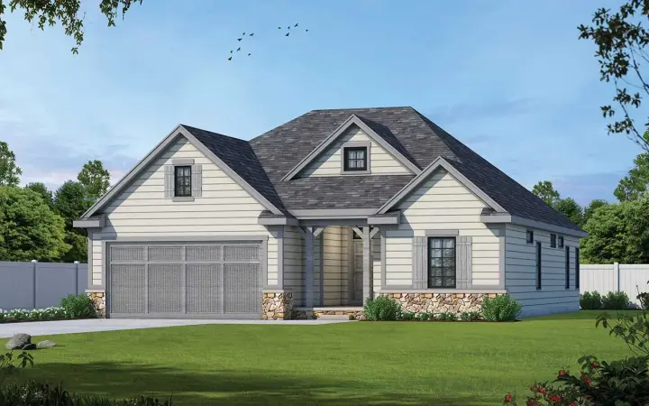 Craftsman house plans 10-2019 - front exterior, 1,858 sq ft, 3 bed, 2 bath house plans | Monster House Plans