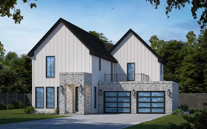 Modern house plans 10-2026 - front exterior, 2,240 sq ft, 3 bed, 2 bath house plans | Monster House Plans