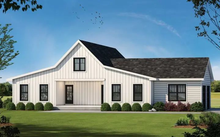 Modern Farmhouse house plans 10-2032 - front exterior, 3,028 sq ft, 4 bed, 3 bath house plans | Monster House Plans