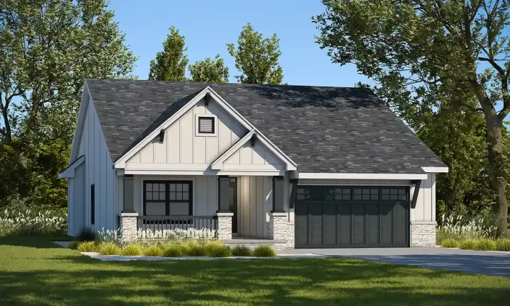 Craftsman house plans 10-2045 - front exterior, 1,452 sq ft, 3 bed, 0 bath house plans | Monster House Plans