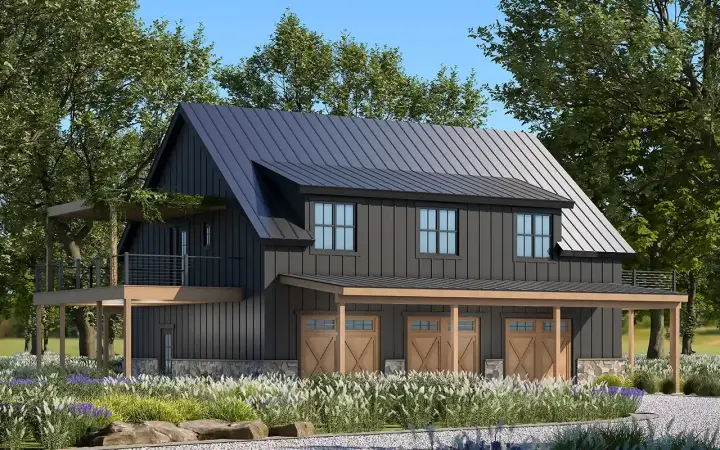 Modern Farmhouse house plans 10-2046 - front exterior, 1,565 sq ft, 1 bed, 1 bath house plans | Monster House Plans