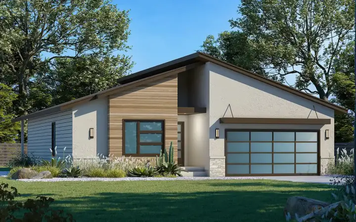 Modern house plans 10-2048 - front exterior, 1,603 sq ft, 3 bed, 2 bath house plans | Monster House Plans