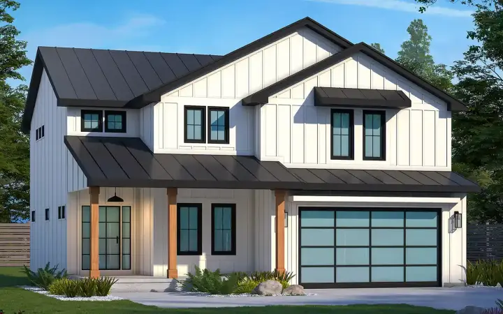 Modern Farmhouse house plans 10-2049 - front exterior, 2,314 sq ft, 4 bed, 2 bath house plans | Monster House Plans