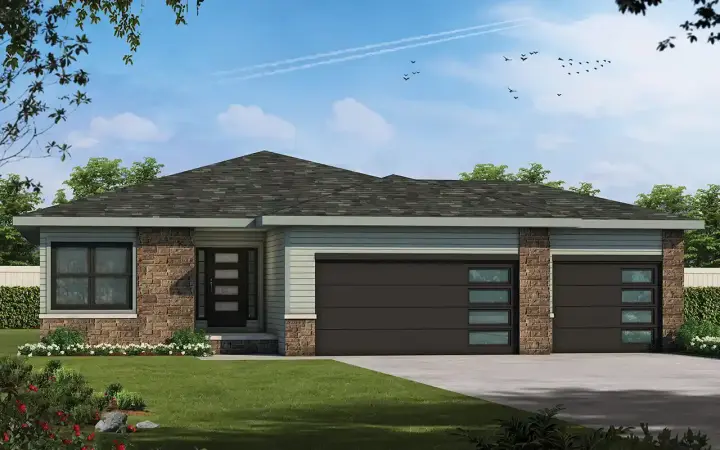 Contemporary house plans 10-2054 - front exterior, 1,471 sq ft, 2 bed, 2 bath house plans | Monster House Plans