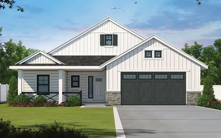 Modern Farmhouse house plans 10-2058 - front exterior, 1,619 sq ft, 3 bed, 2 bath house plans | Monster House Plans