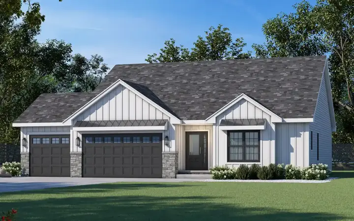 Modern Farmhouse house plans 10-2059 - front exterior, 1,642 sq ft, 3 bed, 2 bath house plans | Monster House Plans