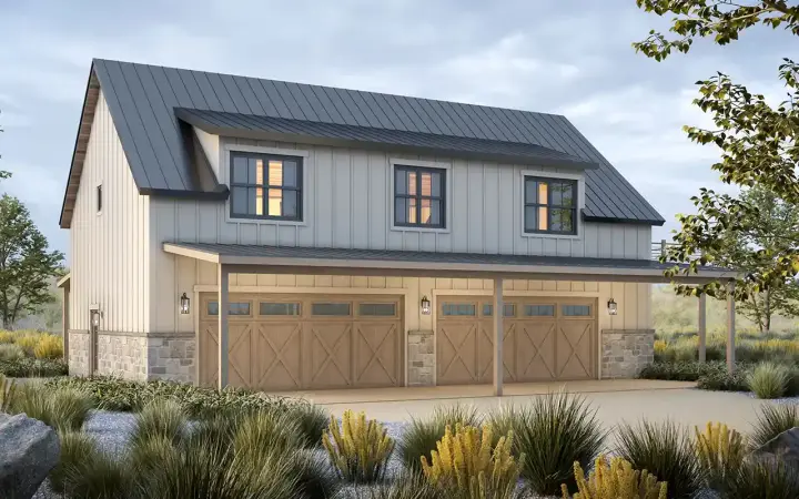 Modern Farmhouse house plans 10-2065 - front exterior, 1,450 sq ft, 2 bed, 1 bath house plans | Monster House Plans