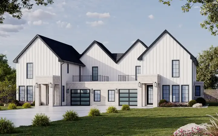 Modern house plans 10-2069 - front exterior, 4,480 sq ft, 6 bed, 4 bath house plans | Monster House Plans