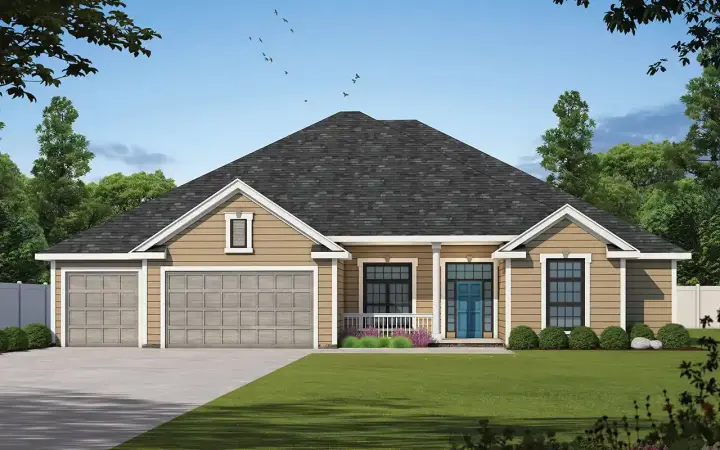 Craftsman house plans 10-2071 - front exterior, 3,290 sq ft, 4 bed, 3 bath house plans | Monster House Plans