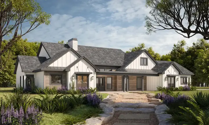 New American house plans 10-2076 - front exterior, 2,534 sq ft, 4 bed, 3 bath house plans | Monster House Plans
