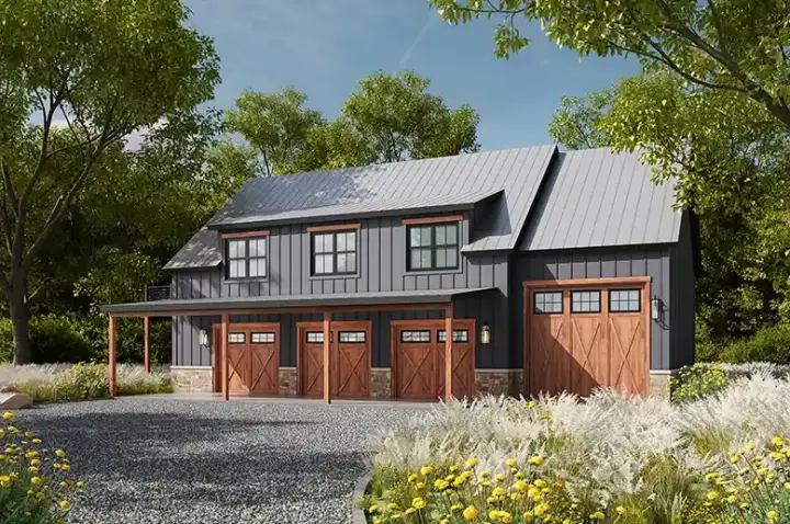 Country house plans 10-2083 - front exterior, 1,628 sq ft, 1 bed, 2 bath house plans | Monster House Plans
