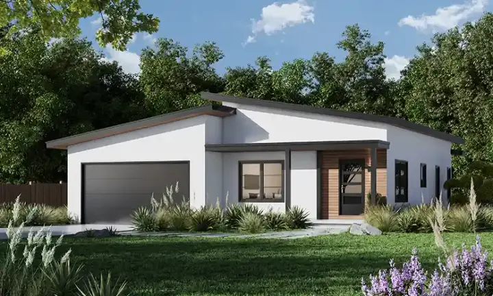 Mid-Century Modern house plans 10-2091 - front exterior, 1,332 sq ft, 3 bed, 2 bath house plans | Monster House Plans