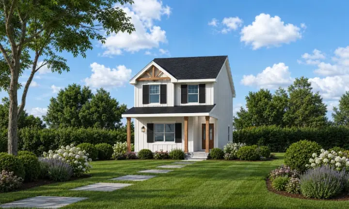 Modern Farmhouse house plans 10-2103 - front exterior, 1,434 sq ft, 3 bed, 2 bath house plans | Monster House Plans