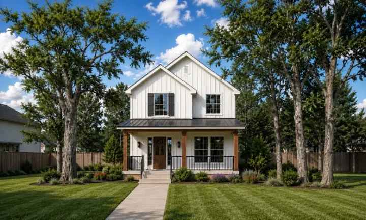 Modern Farmhouse house plans 10-2105 - front exterior, 1,471 sq ft, 3 bed, 2 bath house plans | Monster House Plans