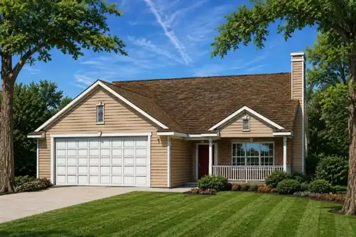 Traditional house plans 10-2110 - front exterior, 1,498 sq ft, 2 bed, 2 bath house plans | Monster House Plans