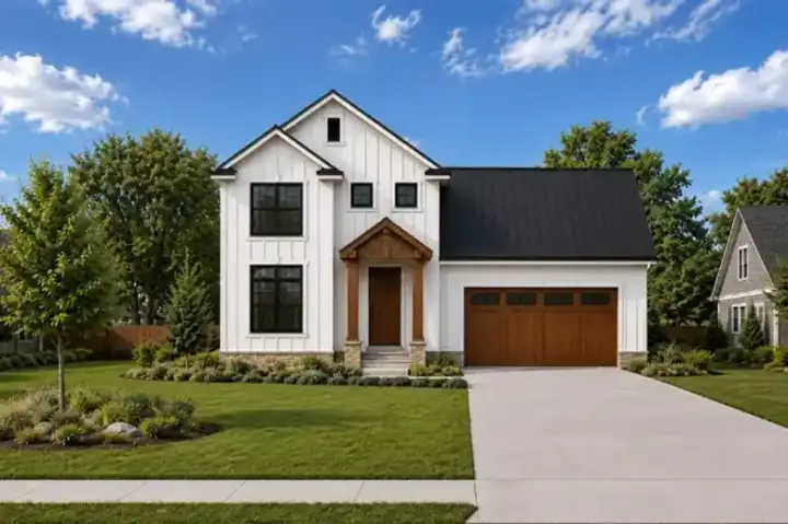 Modern Farmhouse house plans 10-2112 - front exterior, 2,370 sq ft, 3 bed, 2 bath house plans | Monster House Plans