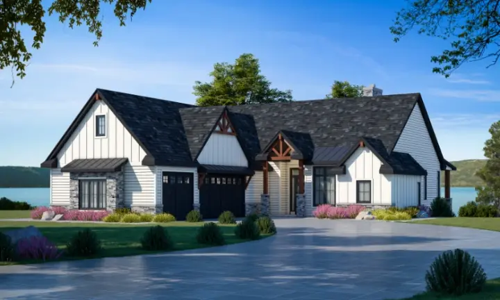 Modern Farmhouse house plans 10-2118 - front exterior, 3,562 sq ft, 5 bed, 4 bath house plans | Monster House Plans