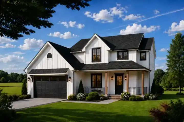 Modern Farmhouse house plans 10-2123 - front exterior, 2,065 sq ft, 4 bed, 2 bath house plans | Monster House Plans