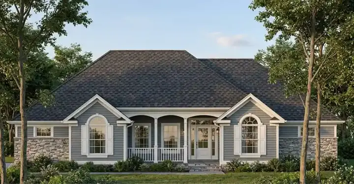 Traditional house plans 10-443 - front exterior, 2,311 sq ft, 3 bed, 2 bath house plans | Monster House Plans