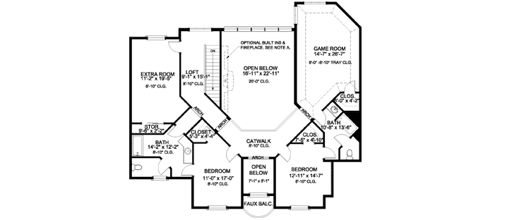 Upper/Second Floor Plan: 100-101