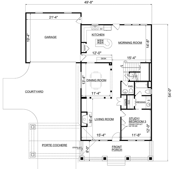 Main Floor Plan: 102-104