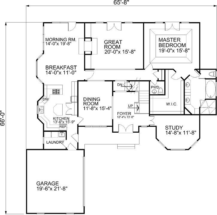 Main Floor Plan: 102-105
