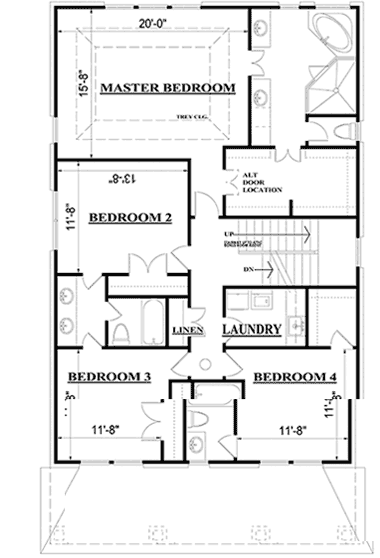 Upper/Second Floor Plan:102-107