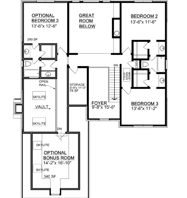 Upper/Second Floor Plan:102-108