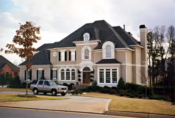 European house plans 102-111 - front exterior, 4,156 sq ft, 4 bed, 4 bath house plans | Monster House Plans