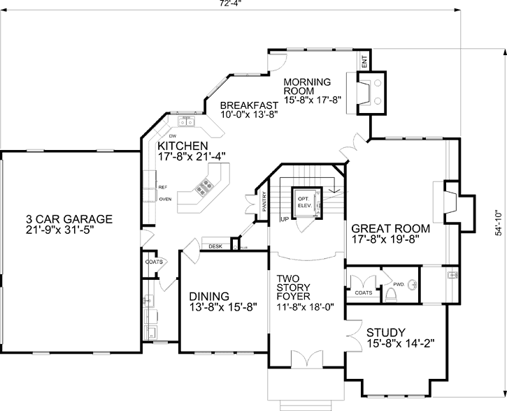 Main Floor Plan: 102-111