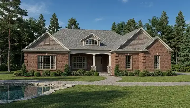Southern house plans 103-106 - front exterior, 3,994 sq ft, 3 bed, 3 bath house plans | Monster House Plans