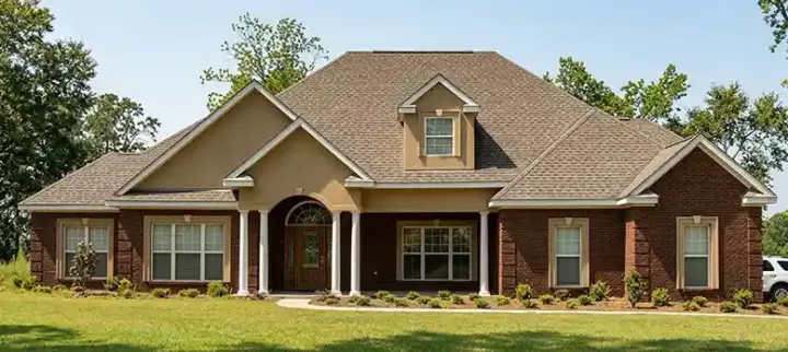 Traditional house plans 103-115 - front exterior, 2,785 sq ft, 4 bed, 2 bath house plans | Monster House Plans
