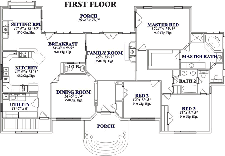 Main Floor Plan: 103-117