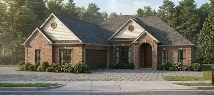 Traditional house plans 103-133 - front exterior, 2,068 sq ft, 3 bed, 2 bath house plans | Monster House Plans