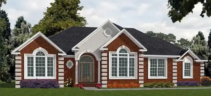 Mediterranean house plans 103-145 - front exterior, 2,444 sq ft, 3 bed, 2 bath house plans | Monster House Plans