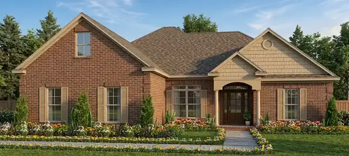 Traditional house plans 103-162 - front exterior, 1,832 sq ft, 3 bed, 2 bath house plans | Monster House Plans