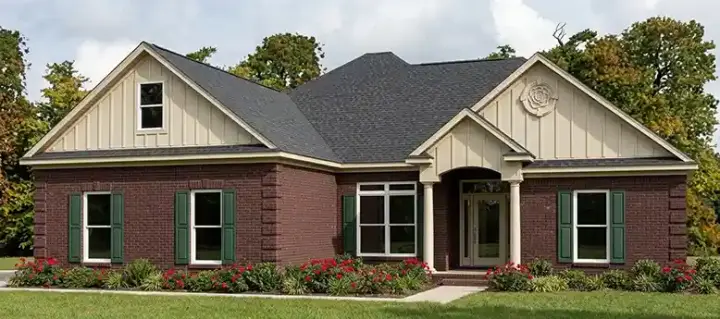 Traditional house plans 103-163 - front exterior, 1,889 sq ft, 3 bed, 2 bath house plans | Monster House Plans