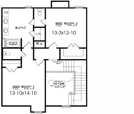 Upper/Second Floor Plan: 103-168