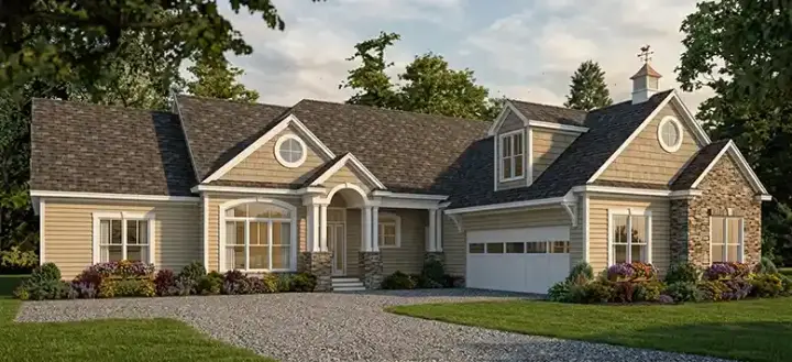 Traditional house plans 103-178 - front exterior, 3,615 sq ft, 5 bed, 3 bath house plans | Monster House Plans