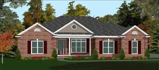 Traditional house plans 103-187 - front exterior, 2,299 sq ft, 4 bed, 2 bath house plans | Monster House Plans