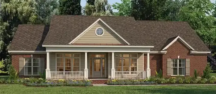 Southern house plans 103-191 - front exterior, 2,499 sq ft, 4 bed, 2 bath house plans | Monster House Plans