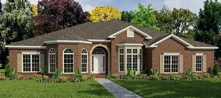 Traditional house plans 103-193 - front exterior, 3,372 sq ft, 4 bed, 3 bath house plans | Monster House Plans