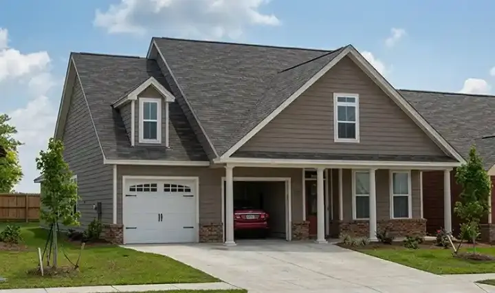 Bungalow house plans 103-199 - front exterior, 1,384 sq ft, 3 bed, 2 bath house plans | Monster House Plans