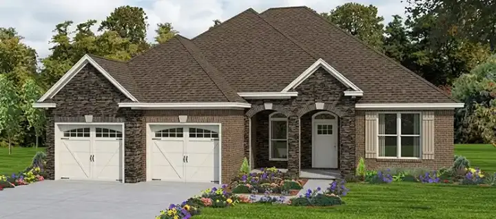 Traditional house plans 103-205 - front exterior, 2,099 sq ft, 4 bed, 2 bath house plans | Monster House Plans