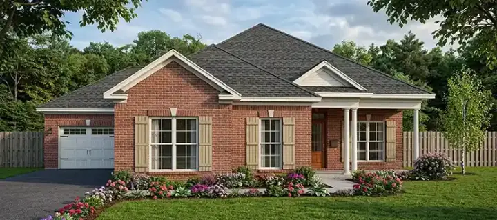 Country house plans 103-218 - front exterior, 2,025 sq ft, 3 bed, 2 bath house plans | Monster House Plans