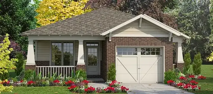 Craftsman house plans 103-227 - front exterior, 1,389 sq ft, 2 bed, 2 bath house plans | Monster House Plans